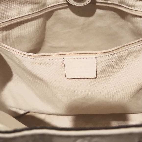 π GUCCI LUXURY MEDIUM STRAW LEATHER MONOGRAM HOBO HAND BAG π― AUTHENTIC - Picture 9 of 15